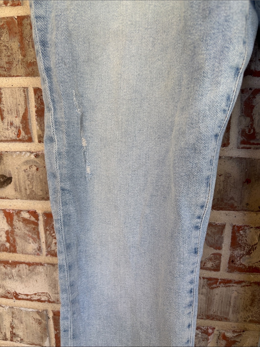 & Denim Straight Jeans in Light Blue Washed Denim - Picture 3 of 8